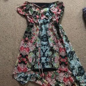 Flower High to Low Dress